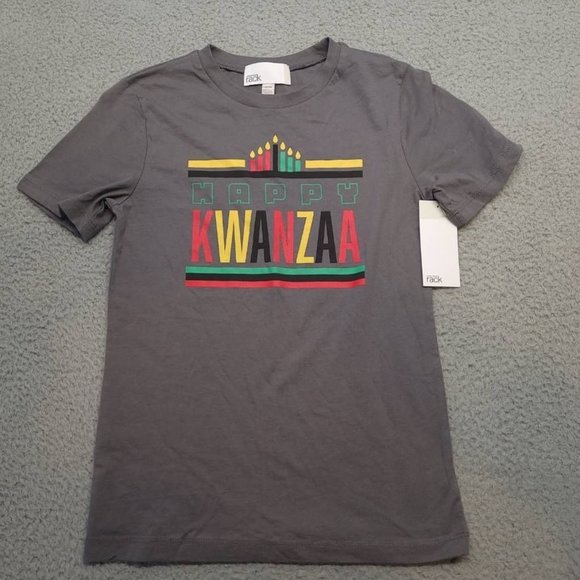 Treasure &‎ Bond Nordstrom Rack Lot of 3 Girls T-Shirts Gray Happy Kwanzaa M New - Picture 2 of 6